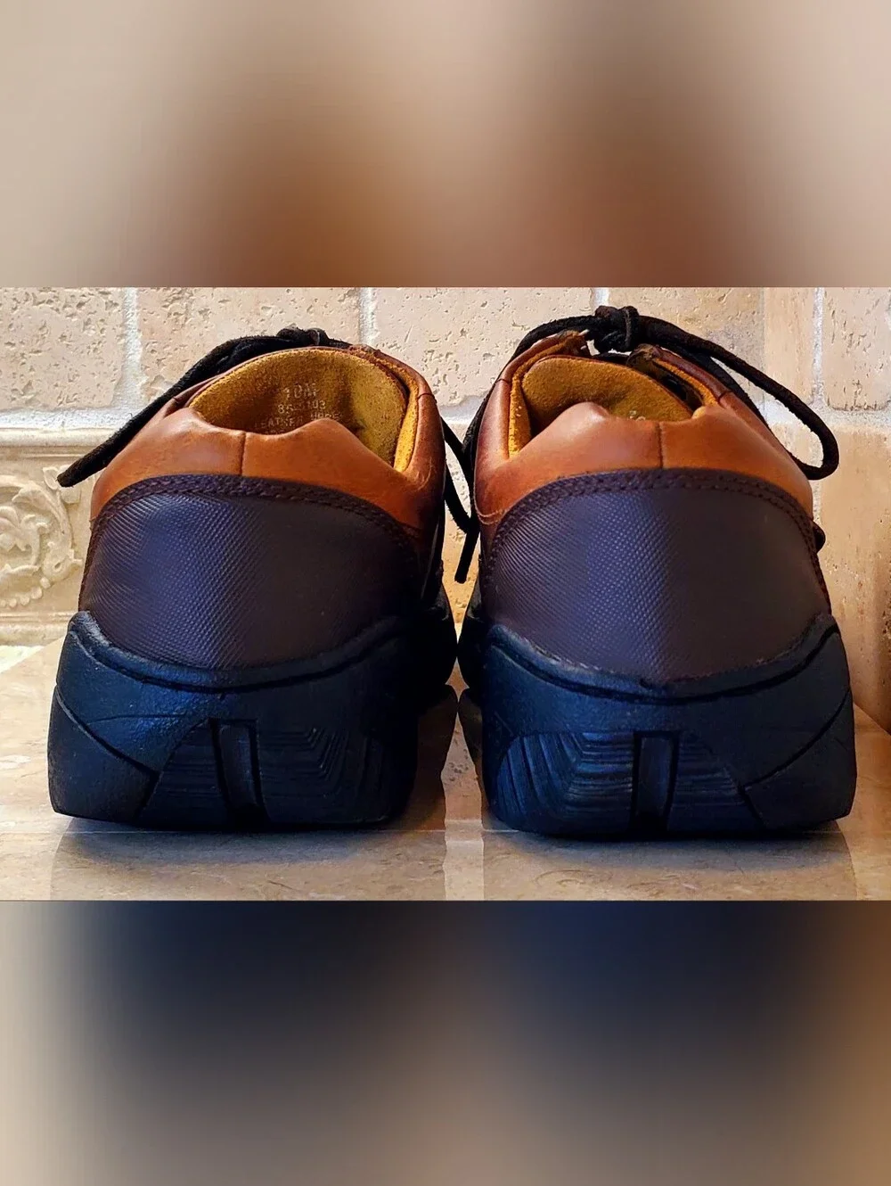 Nautica Men's Moc Toe Brown Leather Lace Up Buckle Strap Shoes US 10M
